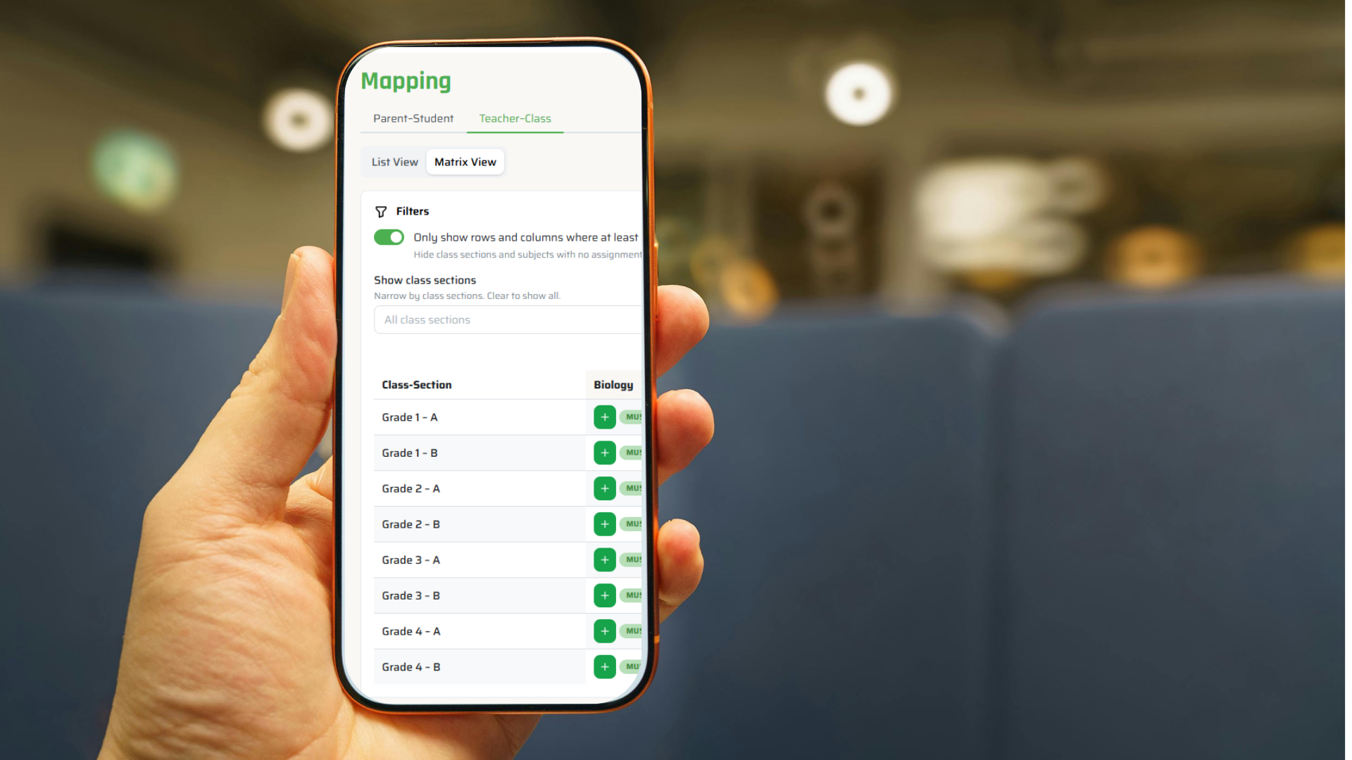 Timetable on phone